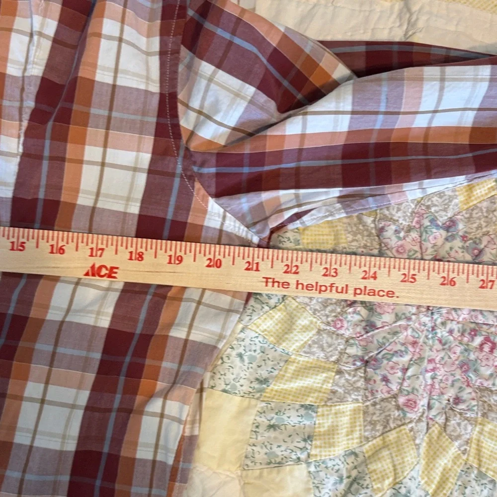 Banana‎ Republic Men's Plaid Shirt - Red, White, and Brown